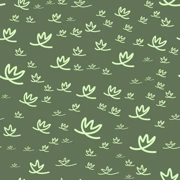 Seamless pattern, green marsh leaf plant, simple design for textiles and pack 스톡 일러스트