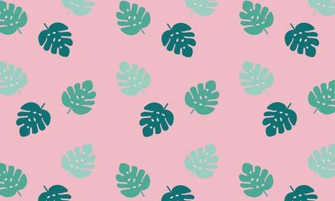 Seamless Pattern with Green Monstera tropical leaf. Stock Illustration