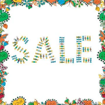 Seamless pattern. Green, orange and white friday, magic sale, logotype, text for Illustrazione stock