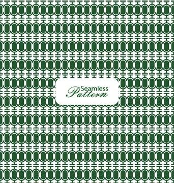 Seamless pattern of green oval shapes connected by geometric lines on white.. Stock Illustration