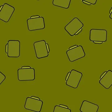 Seamless pattern Green packing cube organizing luggage for travel Illustrazione stock