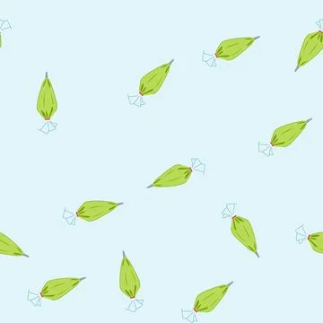 Seamless pattern green pastry bag for baking and decorating desserts Stock Illustration