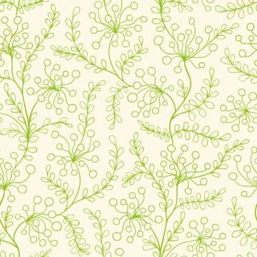 Seamless pattern with green plants Stock Illustration