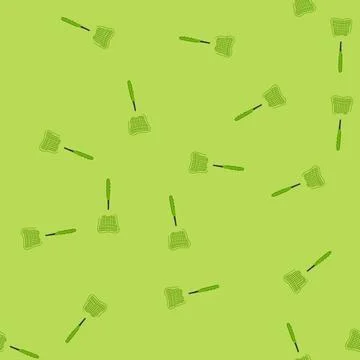 Seamless pattern green plastic fly swatter pest control tool Stock Illustration