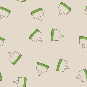 Seamless pattern green reusable grocery bag cartoon vector Stock Illustration