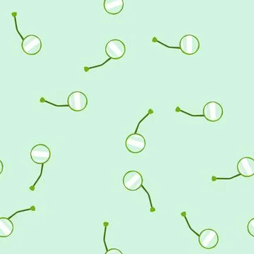 Seamless pattern green round rear view mirror isolated on white background 库存插图