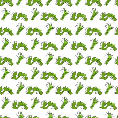 Seamless pattern Green salad (EPS, vector) Stock Illustration