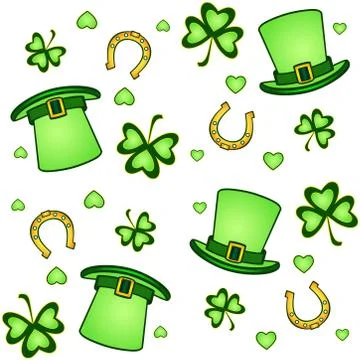 Seamless pattern in green shades for St. Patrick's Day. Stock Illustration