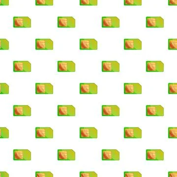 Seamless pattern of green sim cards for mobile communication Illustrazione stock