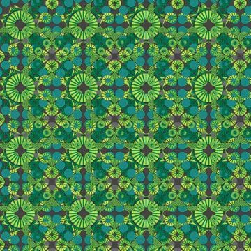 Seamless pattern of  green small geometric shapes Illustrazione stock