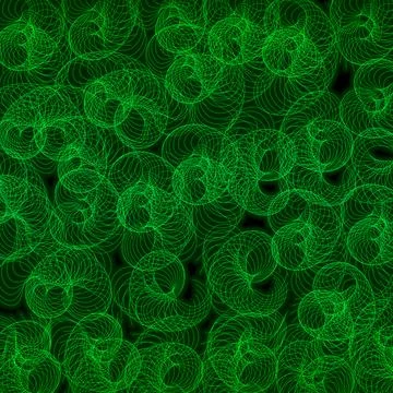 Seamless pattern with green spirals on a dark green background Stock Illustration