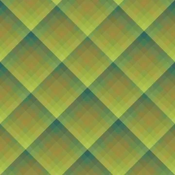Seamless pattern in green squares in forest moss colors for plaid, fabric, Stock Illustration