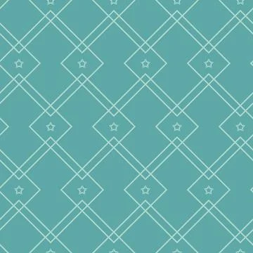 Seamless pattern green star night sky, simple flat background for design Stockillustratie
