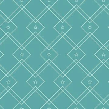 Seamless pattern green star night sky, simple flat background for design Stock Illustration