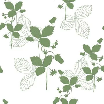Seamless pattern with green strawberry Stock Illustration
