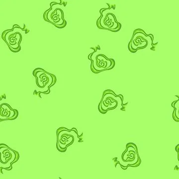 Seamless pattern green swirling toxic gas cloud spreading hazard Stock Illustration