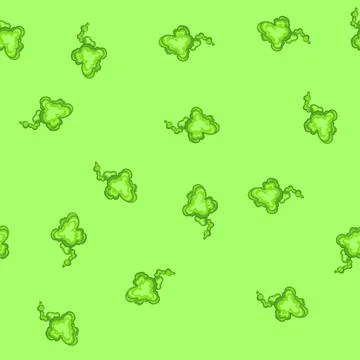 Seamless pattern green toxic gas cloud representing bad odor or pollution Stock Illustration