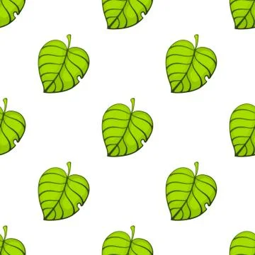 Seamless pattern with green tree leafs Stock Illustration