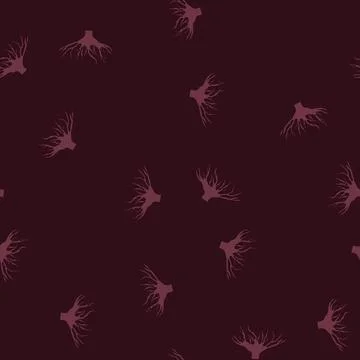 Seamless pattern green tree root cartoon vector Illustrazione stock