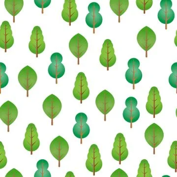 Seamless pattern from green trees. Ecological concept. Vector illustration. Illustrazione stock