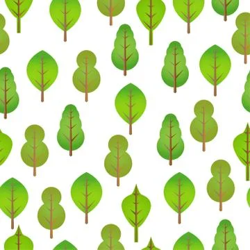 Seamless pattern from green trees. Ecological concept, environment conservation. Stock Illustration