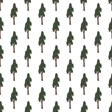 Seamless pattern with green trees Illustrazione stock