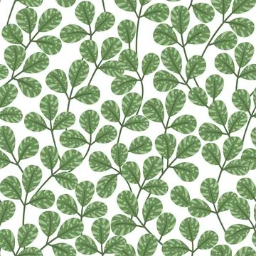 Seamless pattern with green unusual clover leaves Stock Illustration