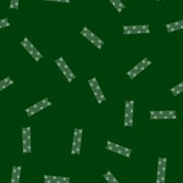 Seamless pattern green washi tape with white snowflake pattern Stock Illustration