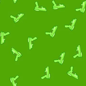 Seamless pattern Green water blaster toy for summer fun playing Stock Illustration