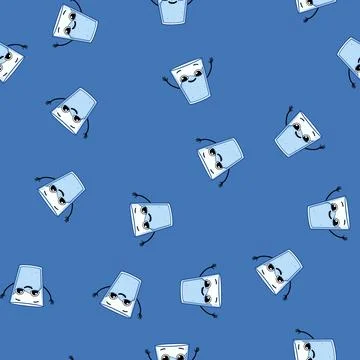 Seamless pattern green water eco character cartoon vector Illustrazione stock