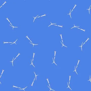 Seamless pattern green wind turbine cartoon vector Illustrazione stock