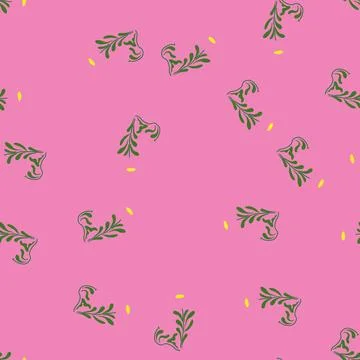 Seamless pattern greenery floral arch cartoon vector Stock Illustration