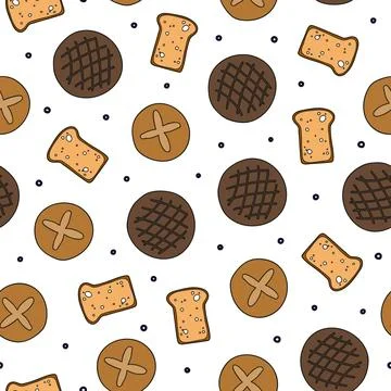 Seamless pattern with grey, black bread. Illustrazione stock