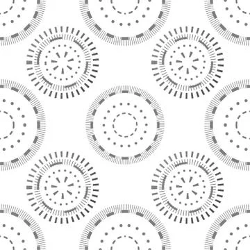 Seamless pattern with grey circles and dots. Creative template background design Stock Illustration