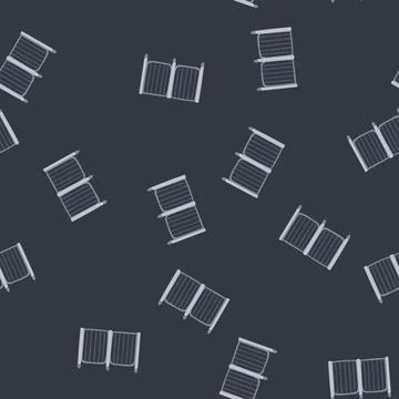 Seamless pattern grey iron gate opening isolated on white background イラスト素材