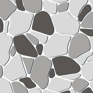 Seamless pattern of grey irregular stones Stock Illustration