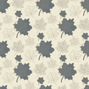 Seamless pattern with grey leaf,abstract leaf,leaf fall Seamless pattern w... Stock Photos