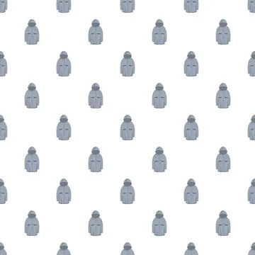 Seamless pattern of grey rain jackets with hoods Illustrazione stock