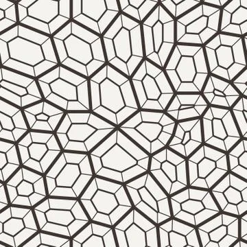 Seamless pattern in a grid of polygons with lines Stock Illustration