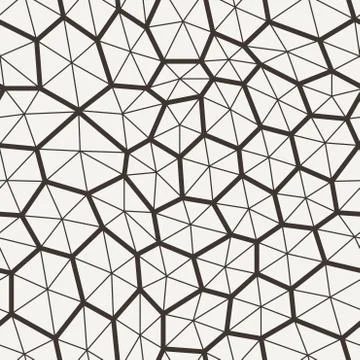 Seamless pattern in a grid of polygons with lines Illustrazione stock