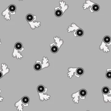 Seamless pattern grip tire smoke cartoon vector Stock Illustration