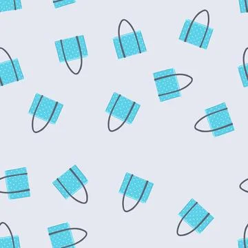 Seamless pattern grocery eco friendly shopping bag cartoon vector Illustrazione stock