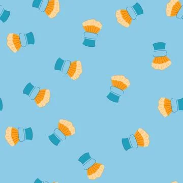 Seamless pattern grooming shaving brush cartoon vector Stock Illustration