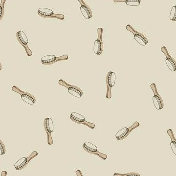 Seamless pattern grooming soft baby brush cartoon vector イラスト素材
