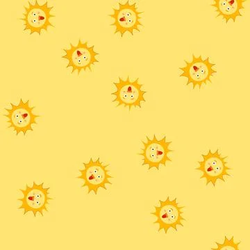 Seamless pattern groovy sun character cartoon vector イラスト素材
