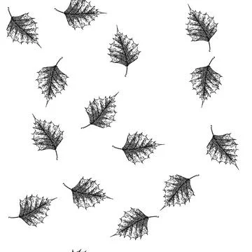 Seamless pattern ground autumn leaf sketch hand drawn イラスト素材