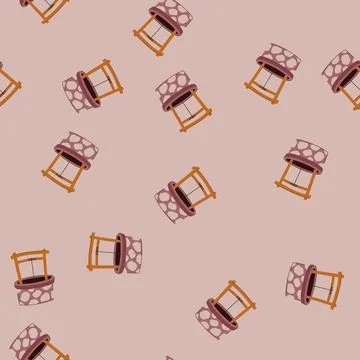 Seamless pattern ground well water cartoon vector Stock Illustration