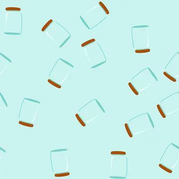 Seamless pattern grounds coffee jar cartoon vector Stock Illustration