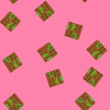 Seamless pattern grow indoor vertical garden cartoon vector Illustrazione stock