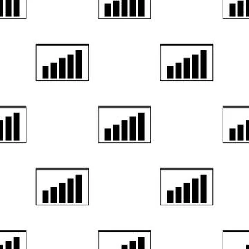 Seamless pattern with growing chart icon on white background. Vector. Stock Illustration